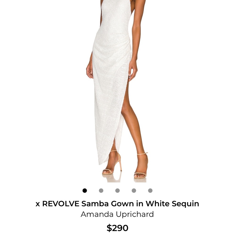 Amanda Uprichard White Sequin Samba Gown